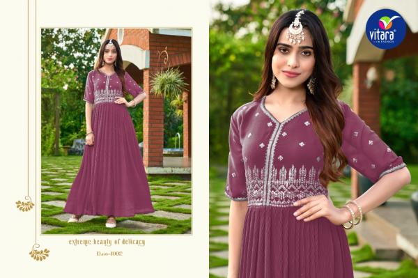 Vitara Rang Rasiya Georgette Embroidery Designer Kurti Collection 